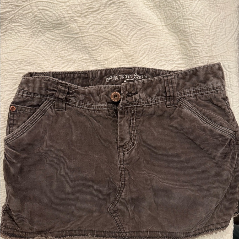 American Eagle Brown Corduroy Skirt
